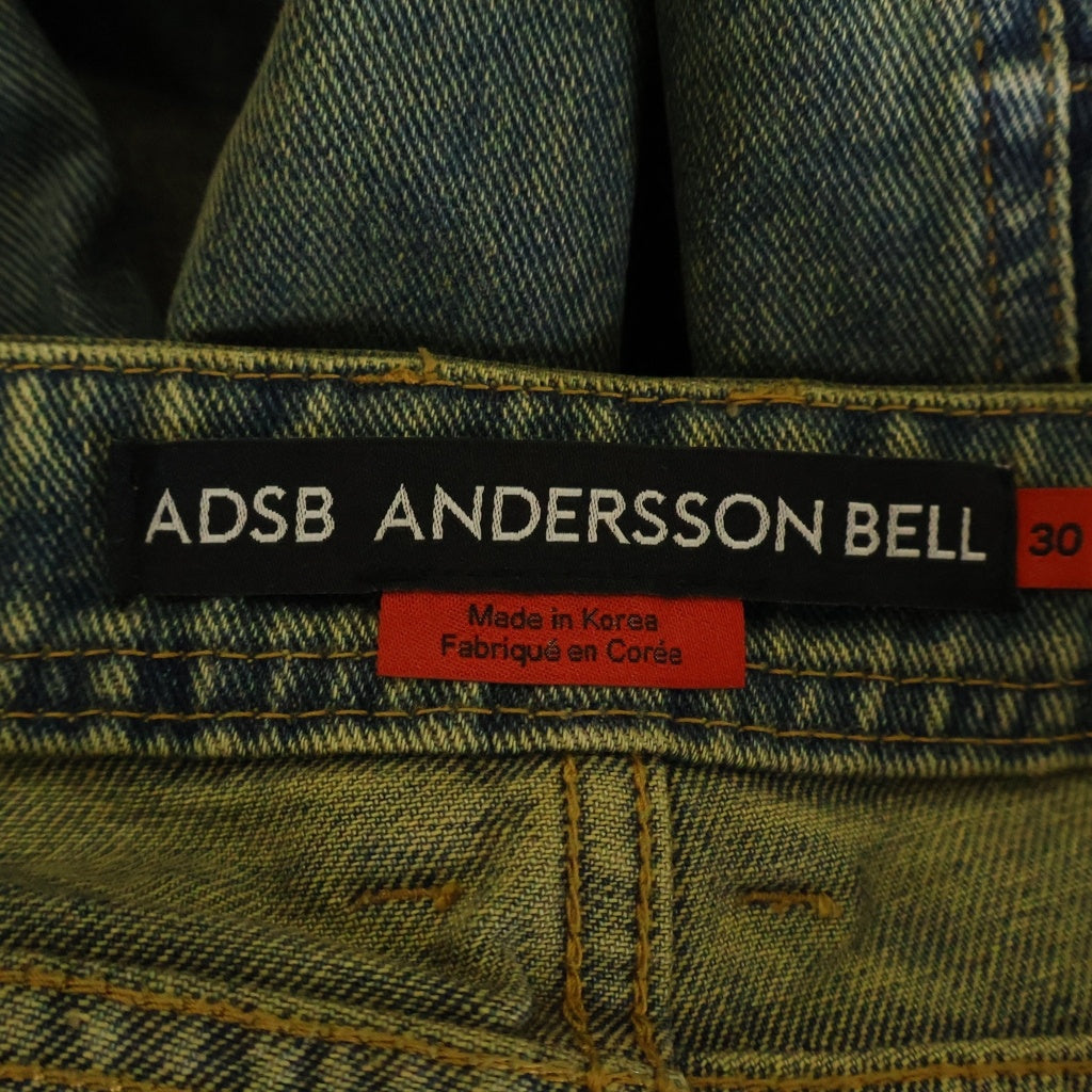 ADSB ANDERSSON BELL(アンダースンベル) CARGO COATED WIDE LEG JEANS カーゴ コーテッド ワイド レッグ ジーンズ コーテイング加工 カーゴパンツ インディゴブルー apa749m apa749m