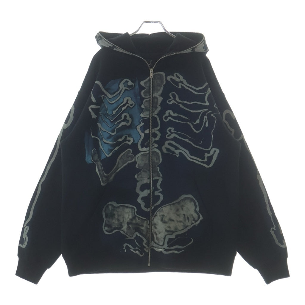 Cactus Jack(カクタスジャック) ×TRAVIS SCOTT ×Fragment Skeleton Graffiti Full Zip Hoodie トラヴィススコット フラグメント フルジップ グラフィックパーカー ブラック