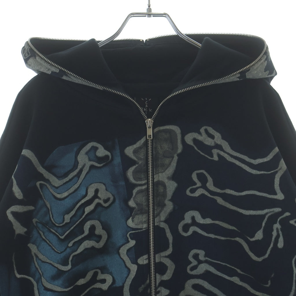 Cactus Jack(カクタスジャック) ×TRAVIS SCOTT ×Fragment Skeleton Graffiti Full Zip Hoodie トラヴィススコット フラグメント フルジップ グラフィックパーカー ブラック