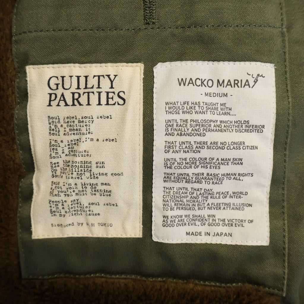 WACKO MARIA(ワコマリア) B-10 JACKET バックロゴ ファーカラー フライトジャケット カーキ