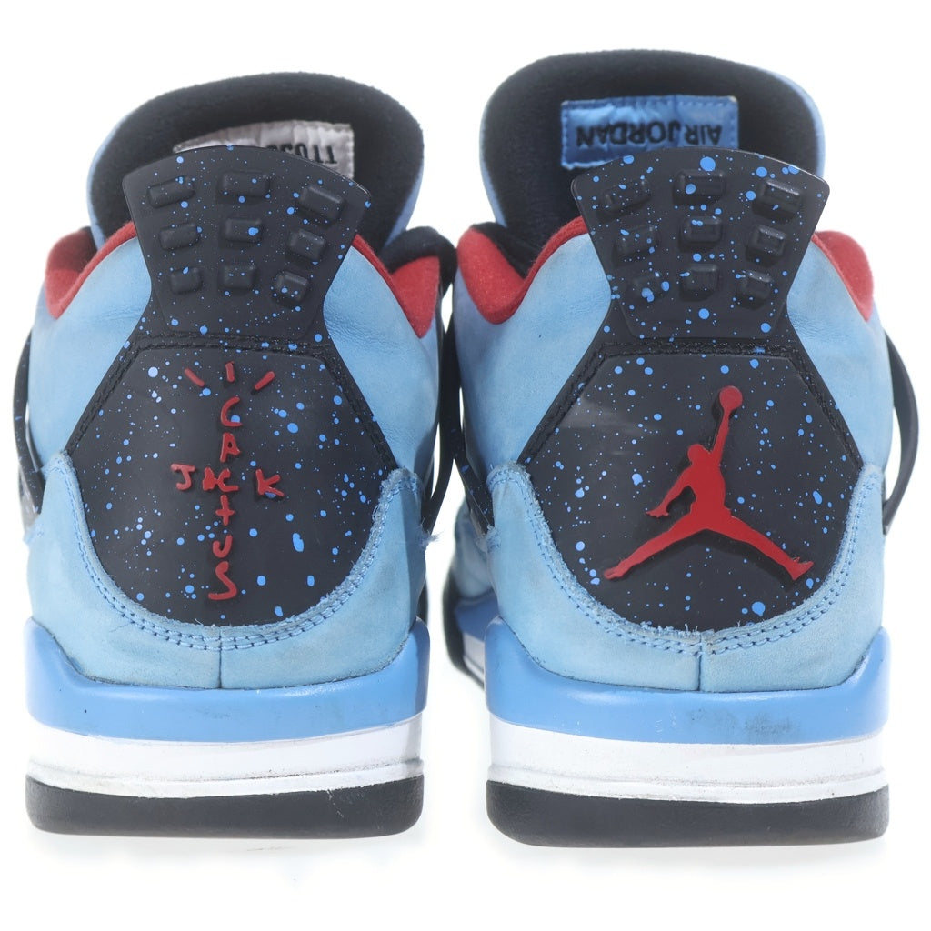 NIKE(ナイキ) ×TRAVIS SCOTT AIR JORDAN 4 RETRO CACTUS JACK トラヴィススコット エアジョーダン ハイカットスニーカー ブルー US9.5/27.5cm 308497-406