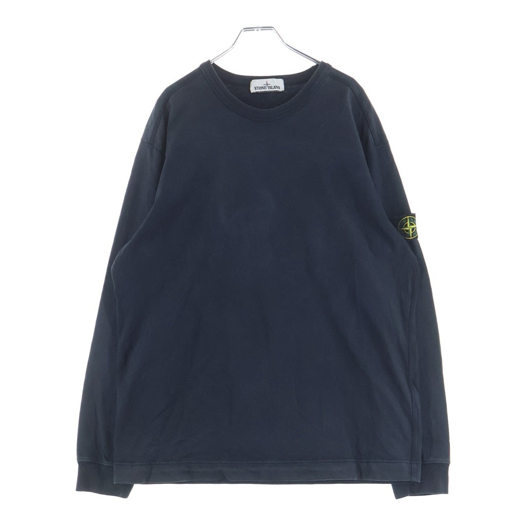 STONE ISLAND(ストーンアイランド) Long Sleeve Sweat Shirt 731564450 ロゴワッペン付き クルーネック 長袖Tシャツ カットソー ブラック 731564450