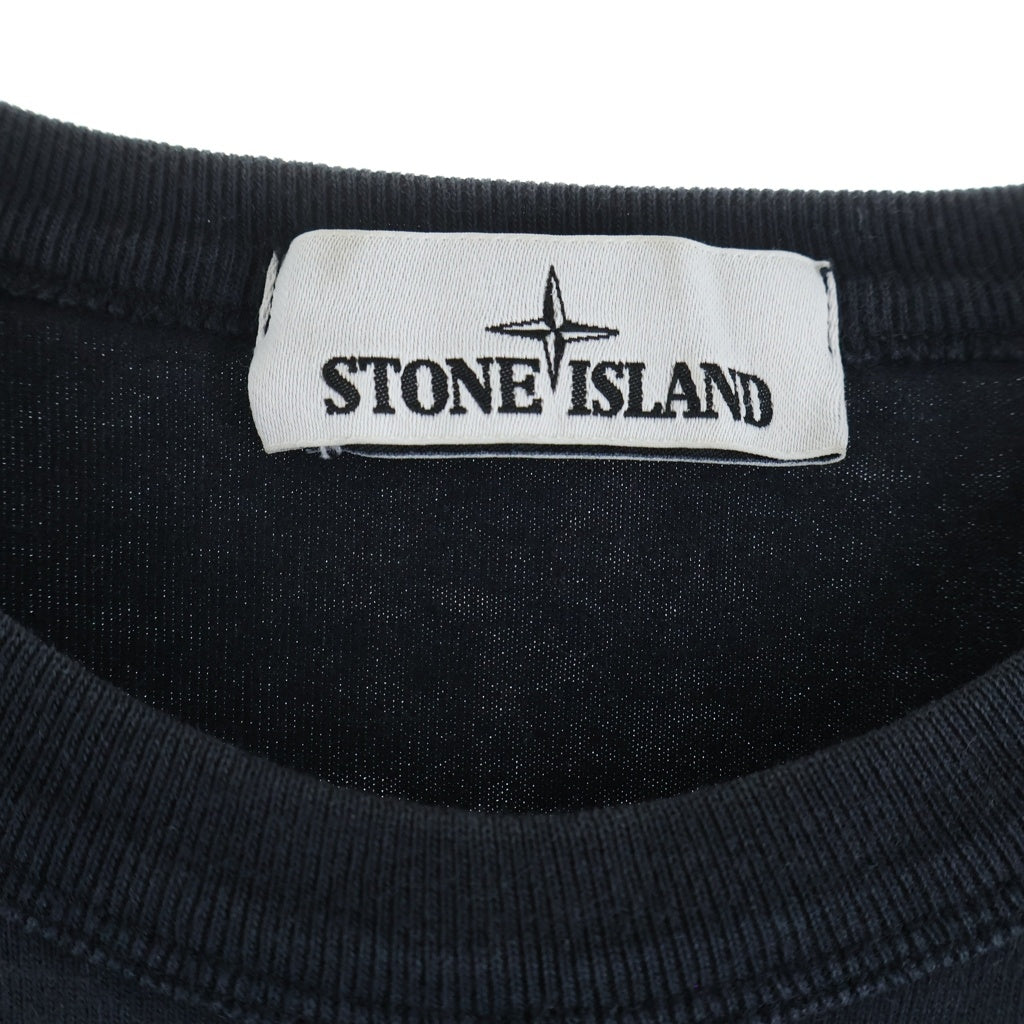 STONE ISLAND(ストーンアイランド) Long Sleeve Sweat Shirt 731564450 ロゴワッペン付き クルーネック 長袖Tシャツ カットソー ブラック 731564450
