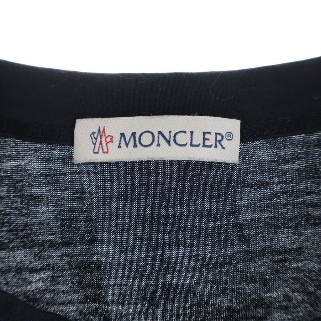MONCLER(モンクレール) 19SS ダブルロゴワッペン クルーネック半袖Tシャツ カットソー ブラック D10918032500 8390Y D10918032500 8390Y