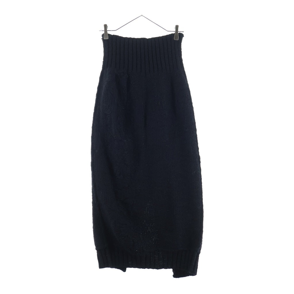 Y's(ワイズ) 3G TUCK ROBE PATTERN BACK SLIT SKIRT バックスリット スカート ブラック レディース YE-K75-182