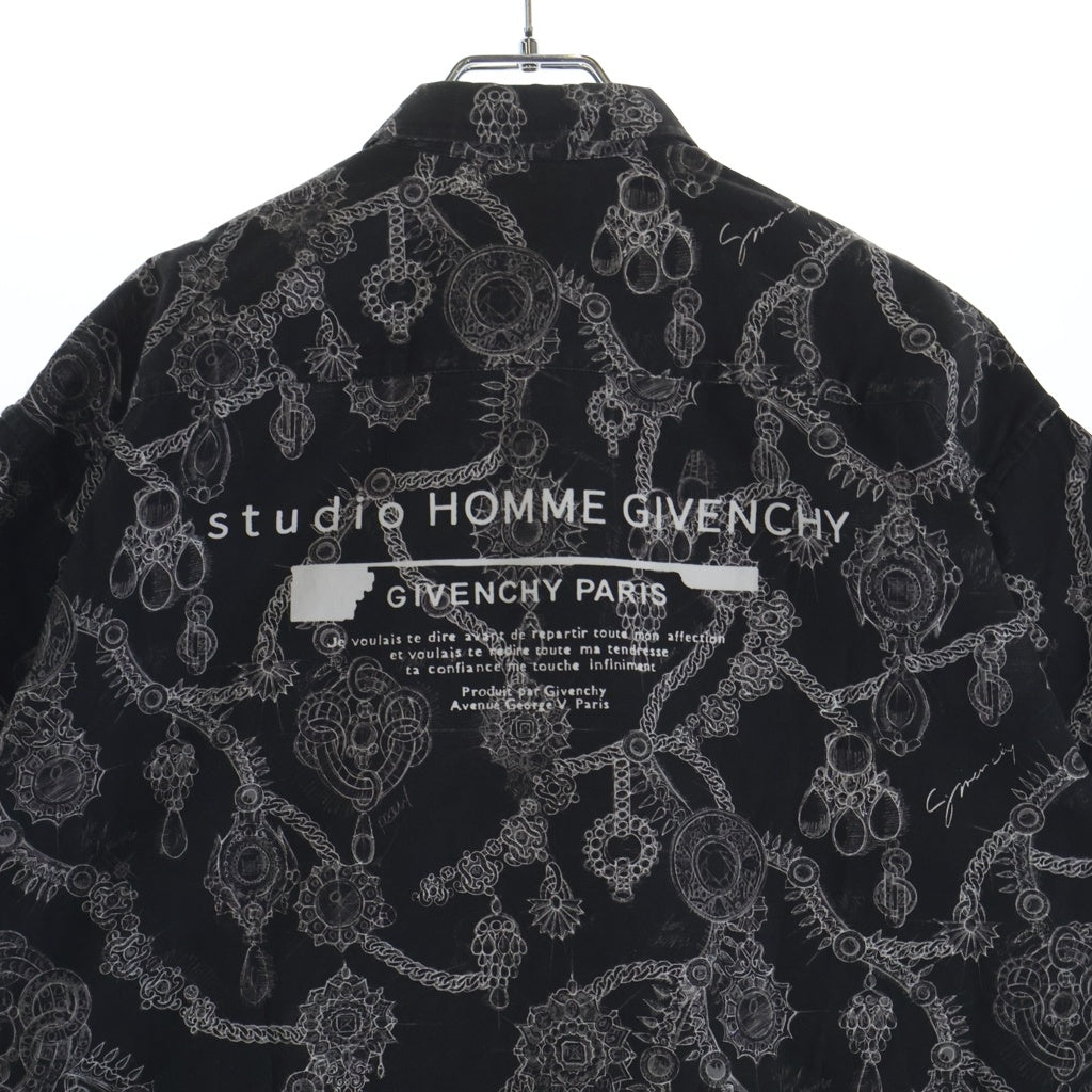 GIVENCHY(ジバンシィ) LOOSE FIT BM60KX13BE ルーズフィット 総柄 半袖シャツ ブラック