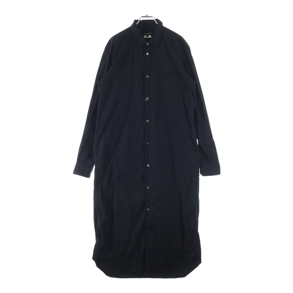 COMME des GARCONS HOMME PLUS(コムデギャルソンオムプリュス) 17SS フロントボタン 襟付き コットン ロング長袖シャツ ブラック PS-B040