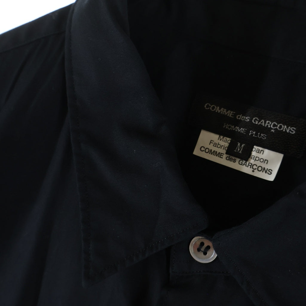 COMME des GARCONS HOMME PLUS(コムデギャルソンオムプリュス) 17SS フロントボタン 襟付き コットン ロング長袖シャツ ブラック PS-B040