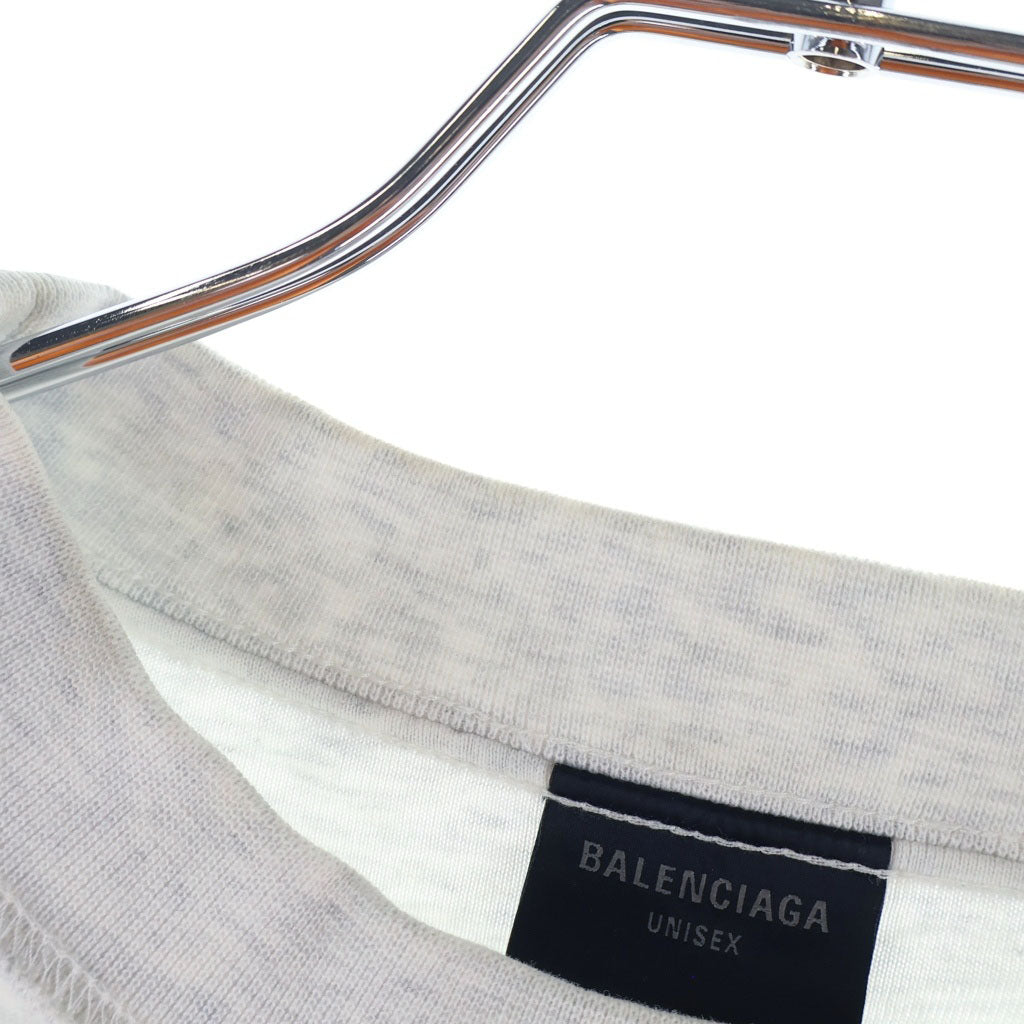 BALENCIAGA(バレンシアガ) 24SS Inside Out Tee インサイドアウト ロゴ刺繍 モックネック 半袖Tシャツ カットソー グレー 787358 TQVU5
