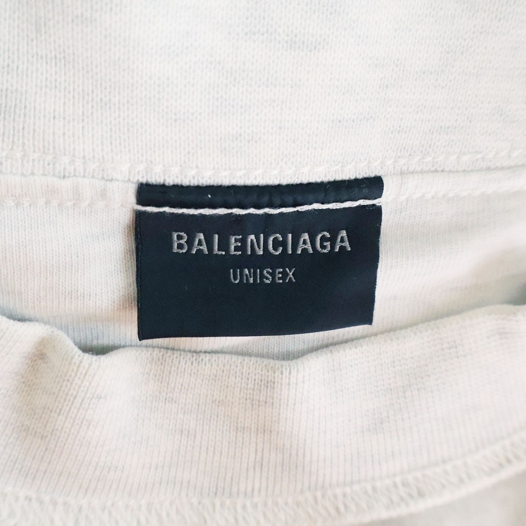 BALENCIAGA(バレンシアガ) 24SS Inside Out Tee インサイドアウト ロゴ刺繍 モックネック 半袖Tシャツ カットソー グレー 787358 TQVU5