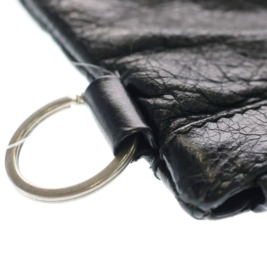 BALENCIAGA(バレンシアガ) ラウンドファスナー レザー クラッチバッグ ブラック 723023