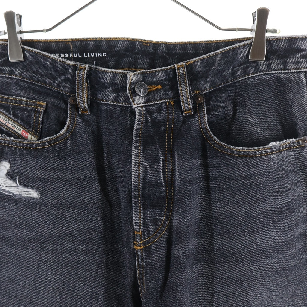 DIESEL(ディーゼル) D-Rise Straight Jeans ディーレイズ ワイド ストレートデニムパンツ ブラック 007F6