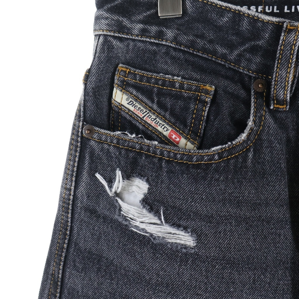 DIESEL(ディーゼル) D-Rise Straight Jeans ディーレイズ ワイド ストレートデニムパンツ ブラック 007F6
