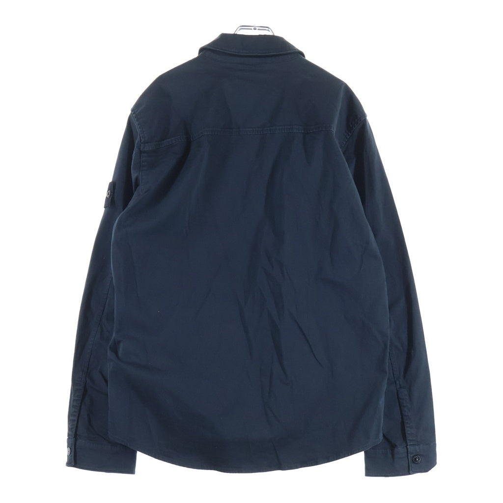 STONE ISLAND(ストーンアイランド) TRETCH ORGANIC COTTON JACKET ロゴワッペン付き ジップアップ オーガニックコットンジャケット ネイビー L1S151200015 S0012