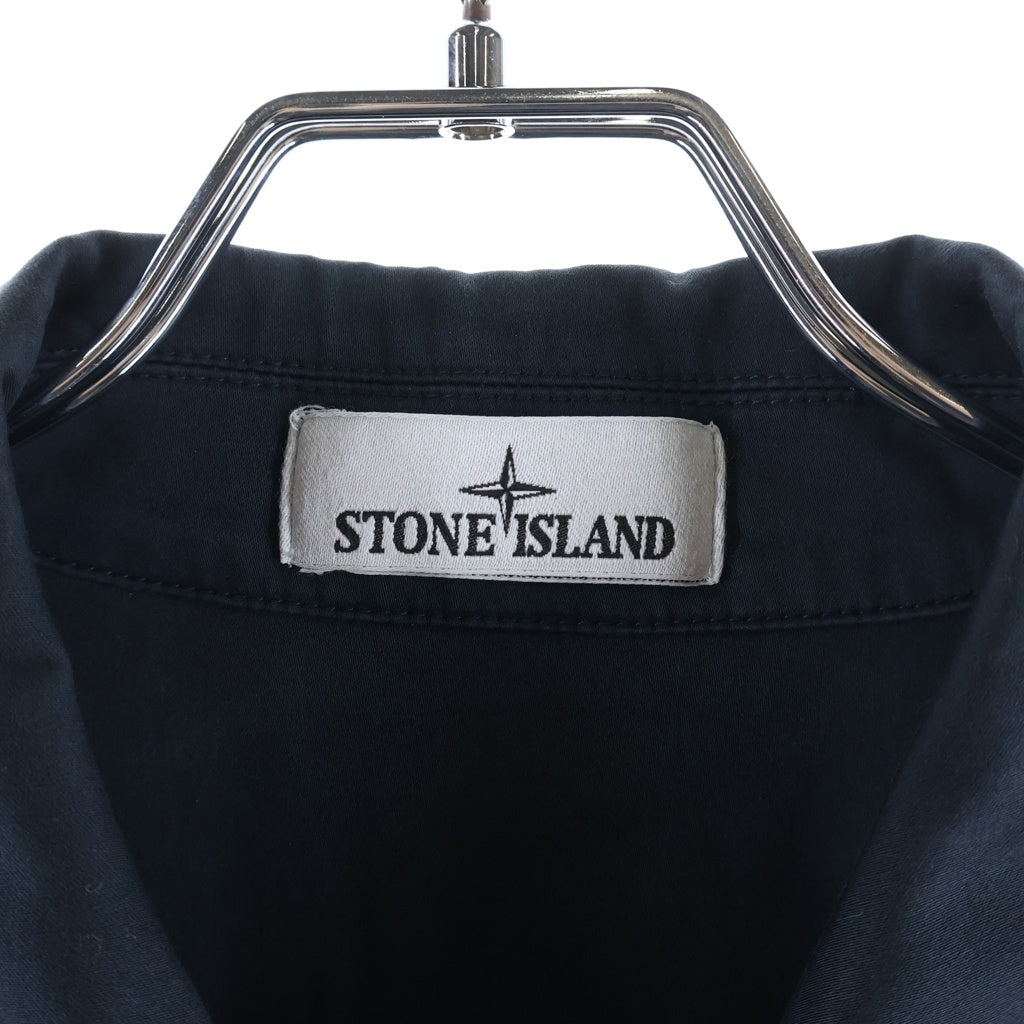 STONE ISLAND(ストーンアイランド) TRETCH ORGANIC COTTON JACKET ロゴワッペン付き ジップアップ オーガニックコットンジャケット ネイビー L1S151200015 S0012