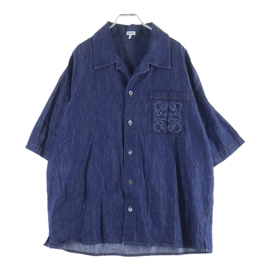 LOEWE(ロエベ) Denim Shirt アナグラム 刺繍 半袖デニムシャツ インディゴ H526Y1DX05