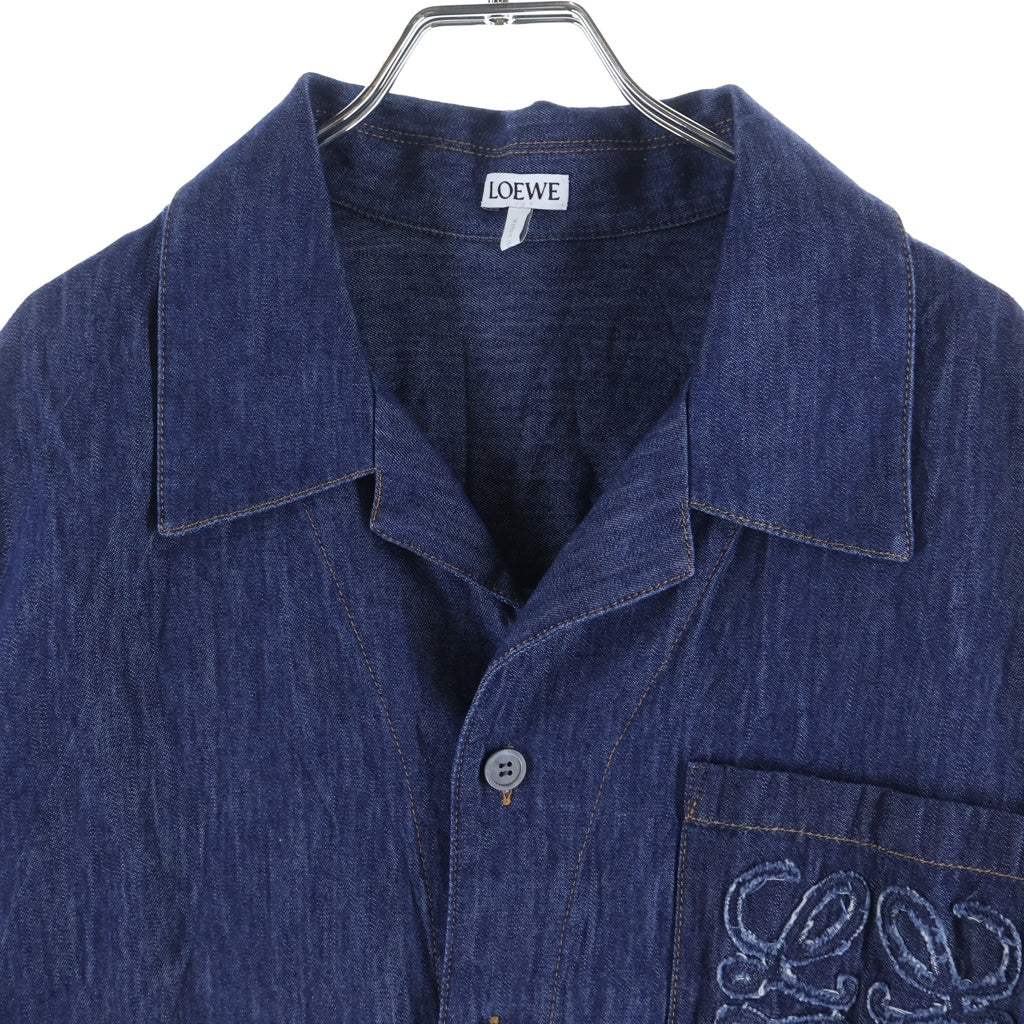 LOEWE(ロエベ) Denim Shirt アナグラム 刺繍 半袖デニムシャツ インディゴ H526Y1DX05