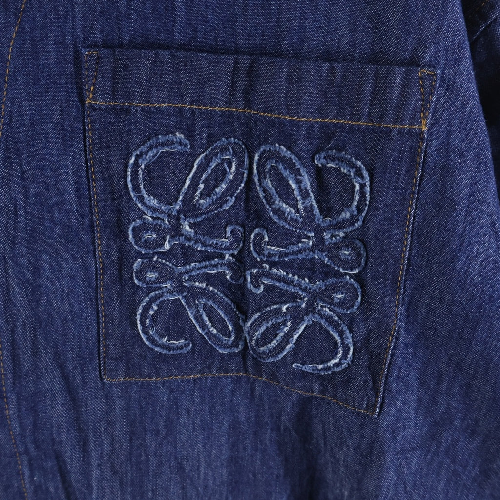 LOEWE(ロエベ) Denim Shirt アナグラム 刺繍 半袖デニムシャツ インディゴ H526Y1DX05