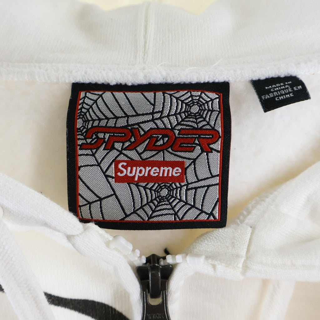 SUPREME(シュプリーム) 24AW ×SPYDER Zip Up Hooded Sweatshirt スパイダー スウェットジップパーカー ホワイト/ブラック -