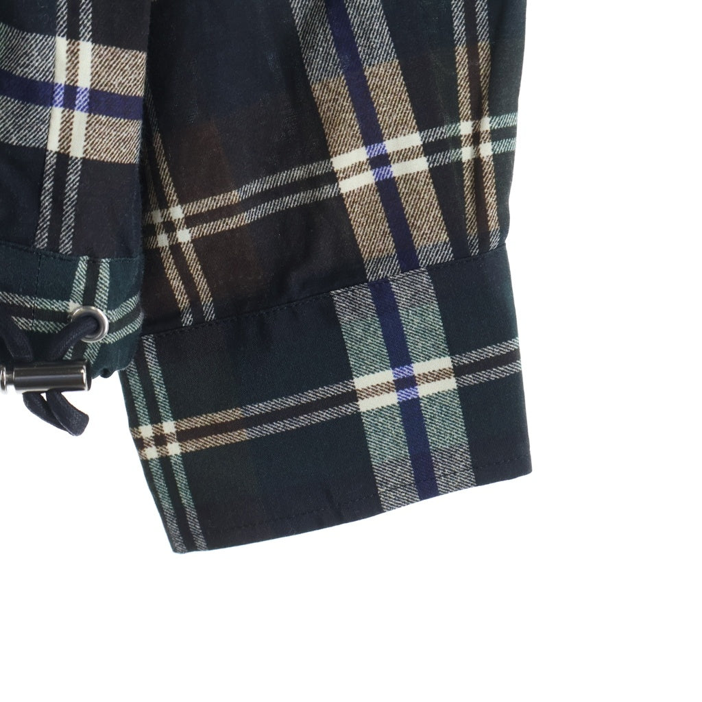 Sacai(サカイ) 25SS Plaid Print Shirt フロントポケット フランネル長袖シャツ グリーン 25-03726M