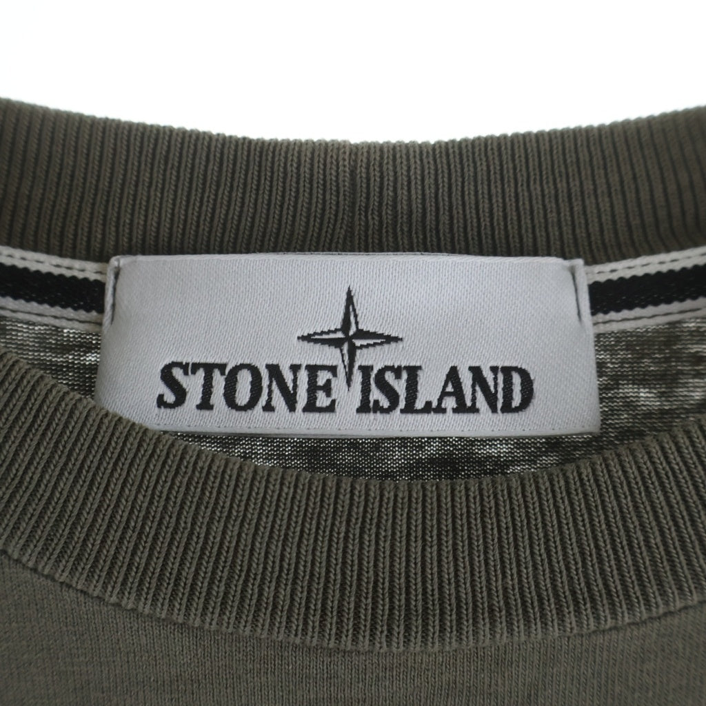 STONE ISLAND(ストーンアイランド) 24AW T-SHIRT フロントロゴプリント クルーネック 半袖Tシャツ カットソー カーキ 81152NS81