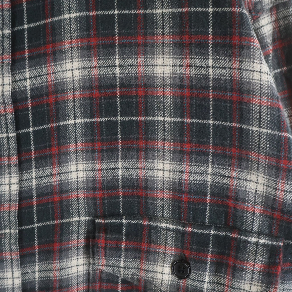 SAINT LAURENT PARIS(サンローランパリ) 16SS エディ期 カットオフ チェック柄 フランネル 長袖シャツ ロングスリーブ レッド 407717 Y816L