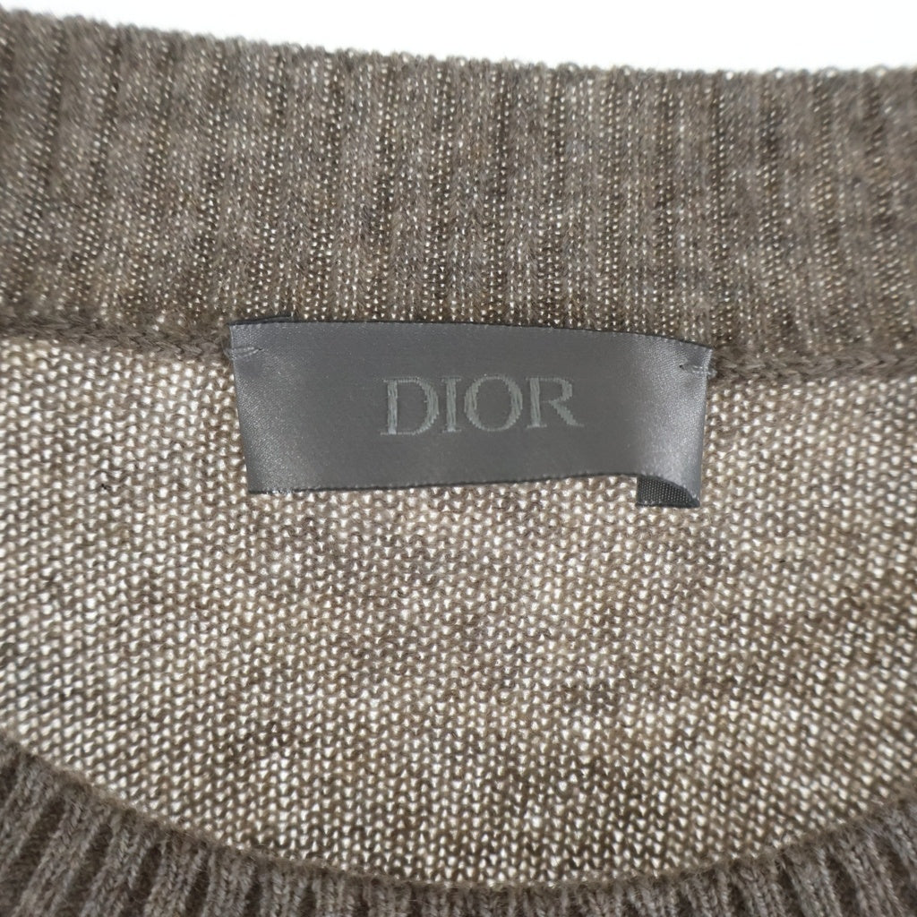 DIOR(ディオール) 19AW ×Raymond Pettibon レイモンド・ペディボン フロント刺繍 カシミヤニット ブラウン 943M654AT929