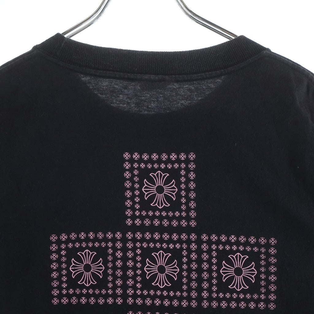 CHROME HEARTS(クロムハーツ) OLD CH PLS CROSS TEE オールド バックCHプラス クロスプリント 半袖Tシャツ カットソー ブラック/ピンク