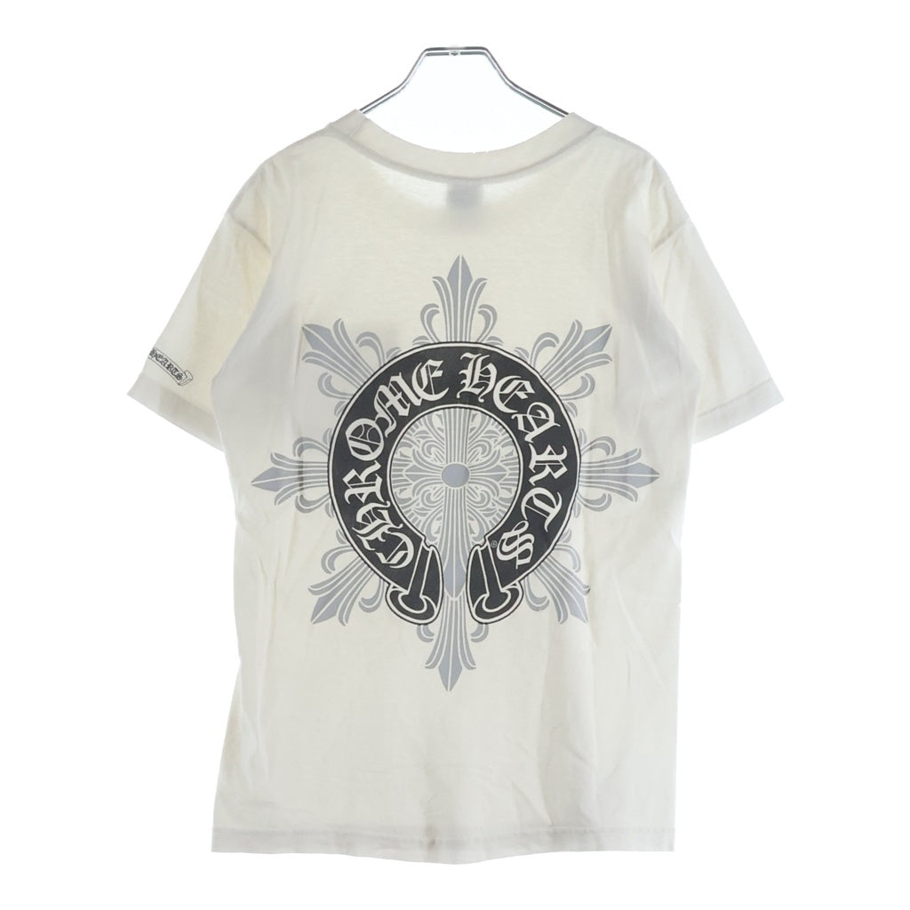 CHROME HEARTS(クロムハーツ) OLD S/S オールド バックフローラルクロス ホースシュープリント 半袖Tシャツ カットソー ホワイト