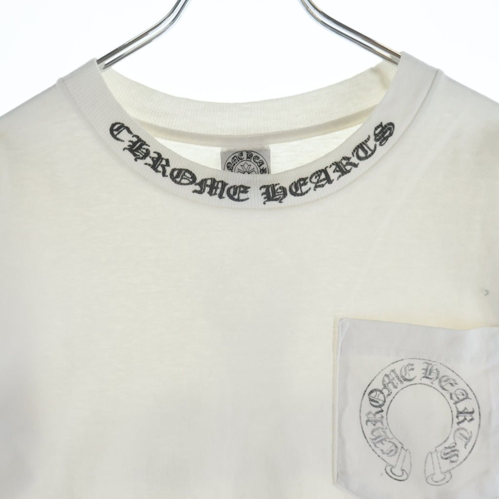 CHROME HEARTS(クロムハーツ) OLD FLORAL T-SHIRT オールド ネックロゴ バックフローラルクロス 半袖Tシャツ カットソー ホワイト