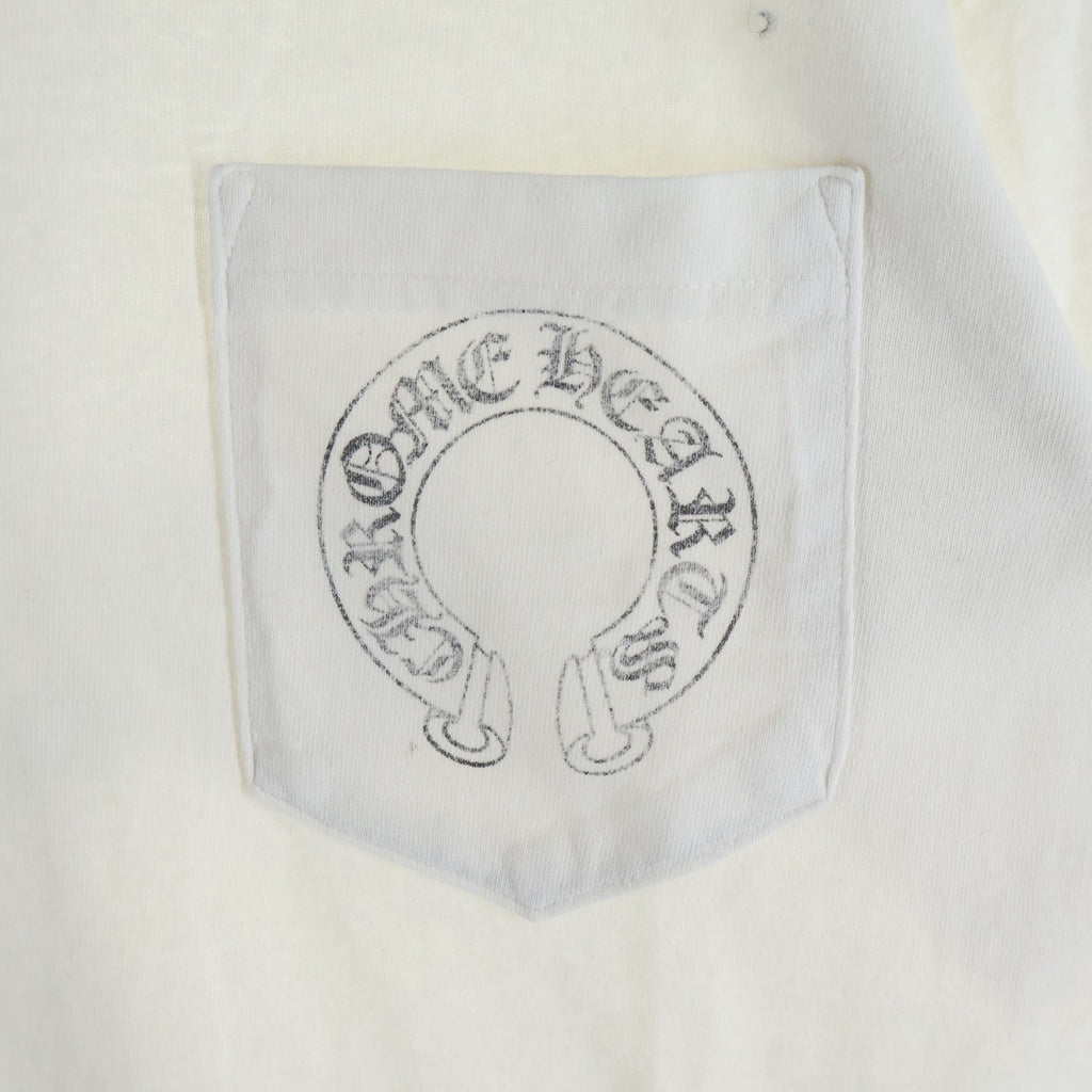 CHROME HEARTS(クロムハーツ) OLD FLORAL T-SHIRT オールド ネックロゴ バックフローラルクロス 半袖Tシャツ カットソー ホワイト