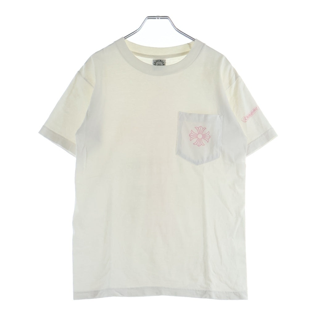 CHROME HEARTS(クロムハーツ) OLD CH PLS CROSS TEE オールド バックCHプラス クロスプリント 半袖Tシャツ カットソー ホワイト/ピンク