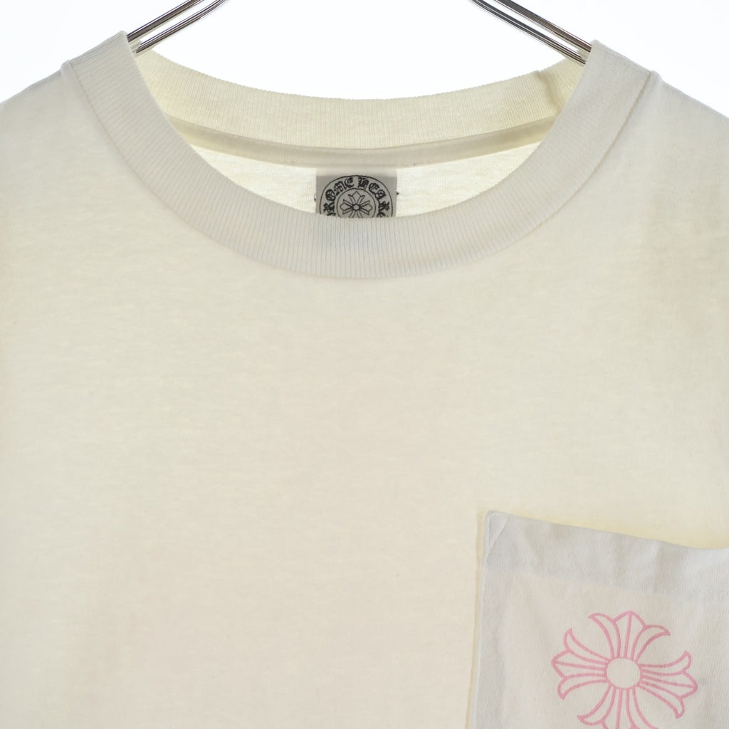 CHROME HEARTS(クロムハーツ) OLD CH PLS CROSS TEE オールド バックCHプラス クロスプリント 半袖Tシャツ カットソー ホワイト/ピンク