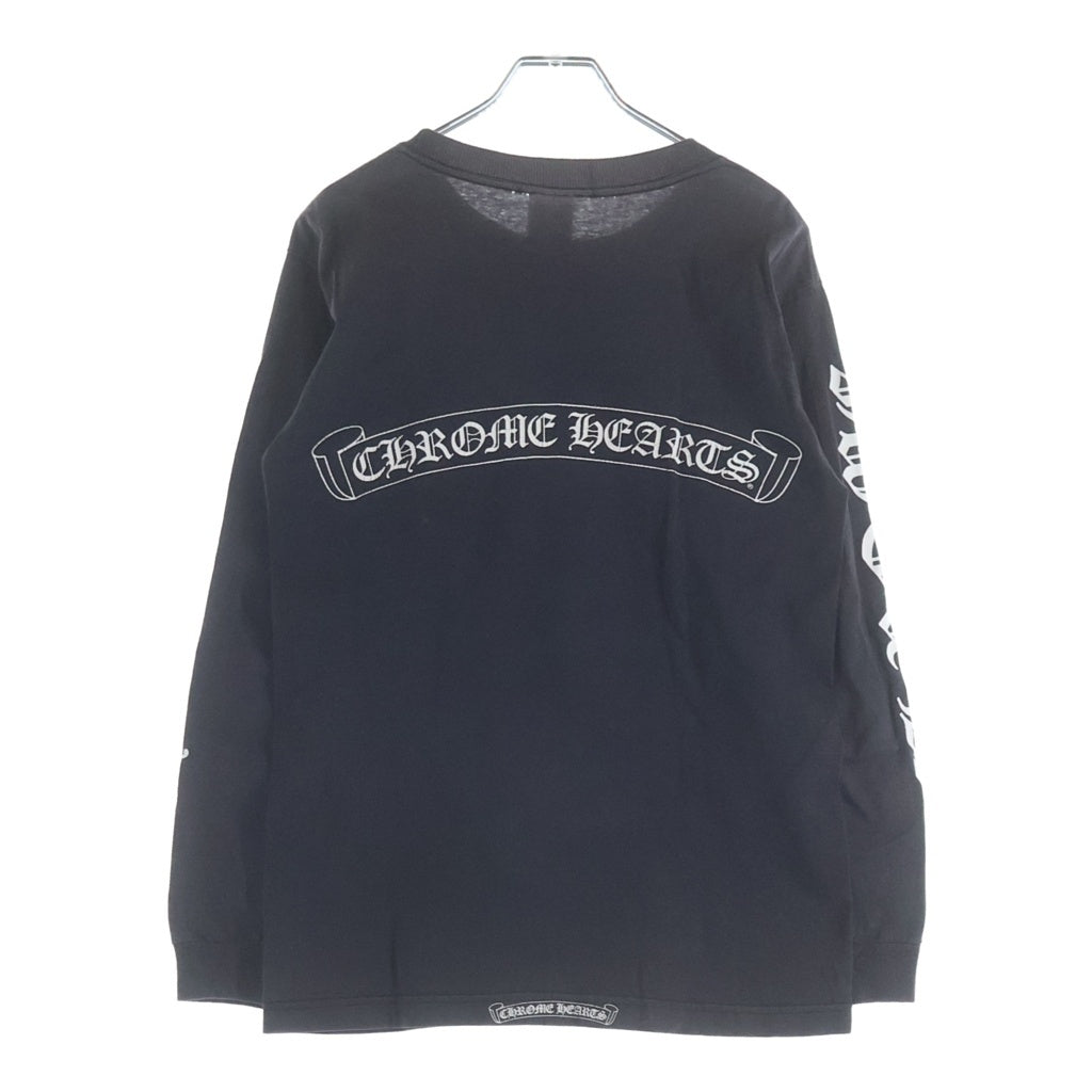CHROME HEARTS(クロムハーツ) OLD CH L S 1 スクロールラベルプリント クルーネック 長袖Tシャツ カットソー ブラック