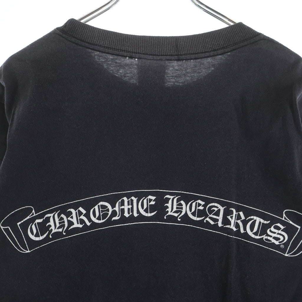 CHROME HEARTS(クロムハーツ) OLD CH L S 1 スクロールラベルプリント クルーネック 長袖Tシャツ カットソー ブラック