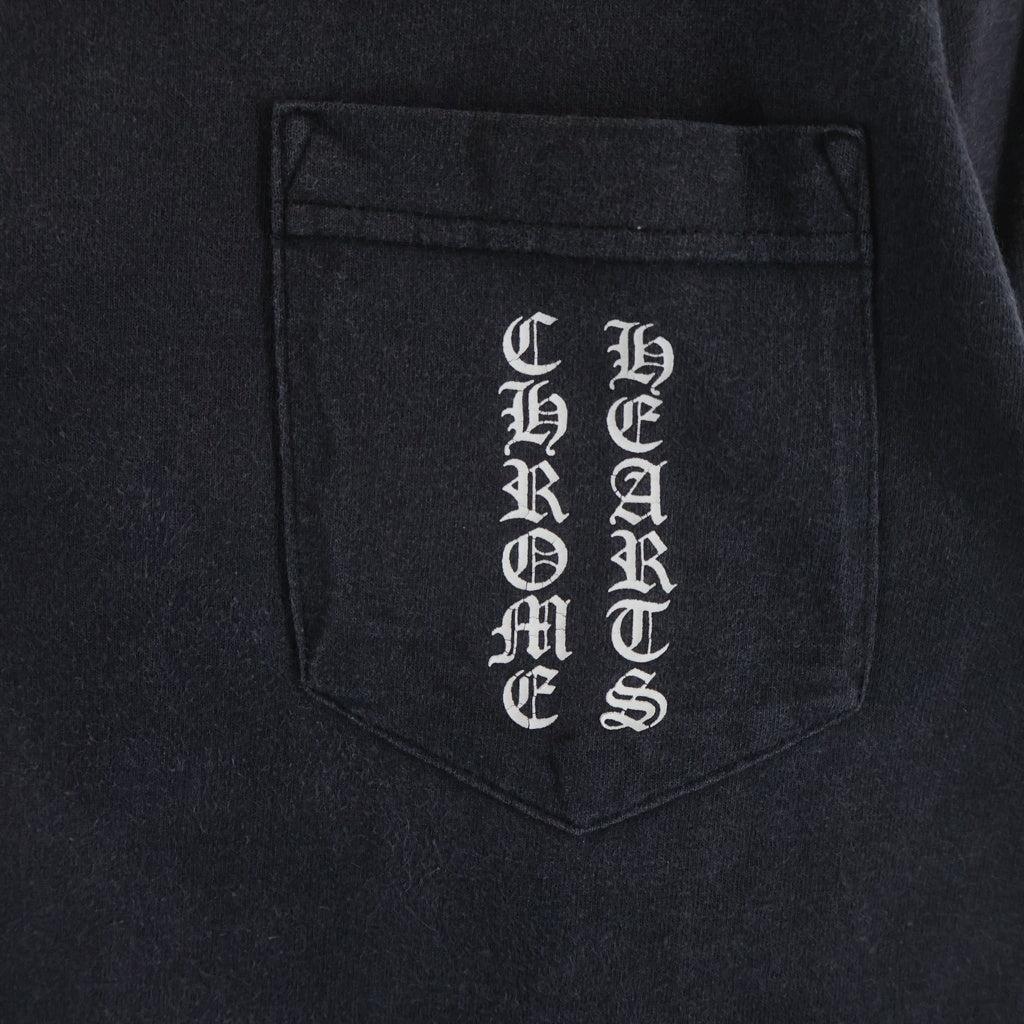 CHROME HEARTS(クロムハーツ) OLD CH L S 1 スクロールラベルプリント クルーネック 長袖Tシャツ カットソー ブラック