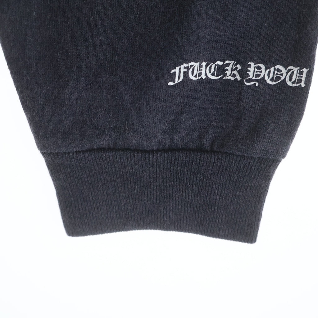 CHROME HEARTS(クロムハーツ) OLD CH L S 1 スクロールラベルプリント クルーネック 長袖Tシャツ カットソー ブラック