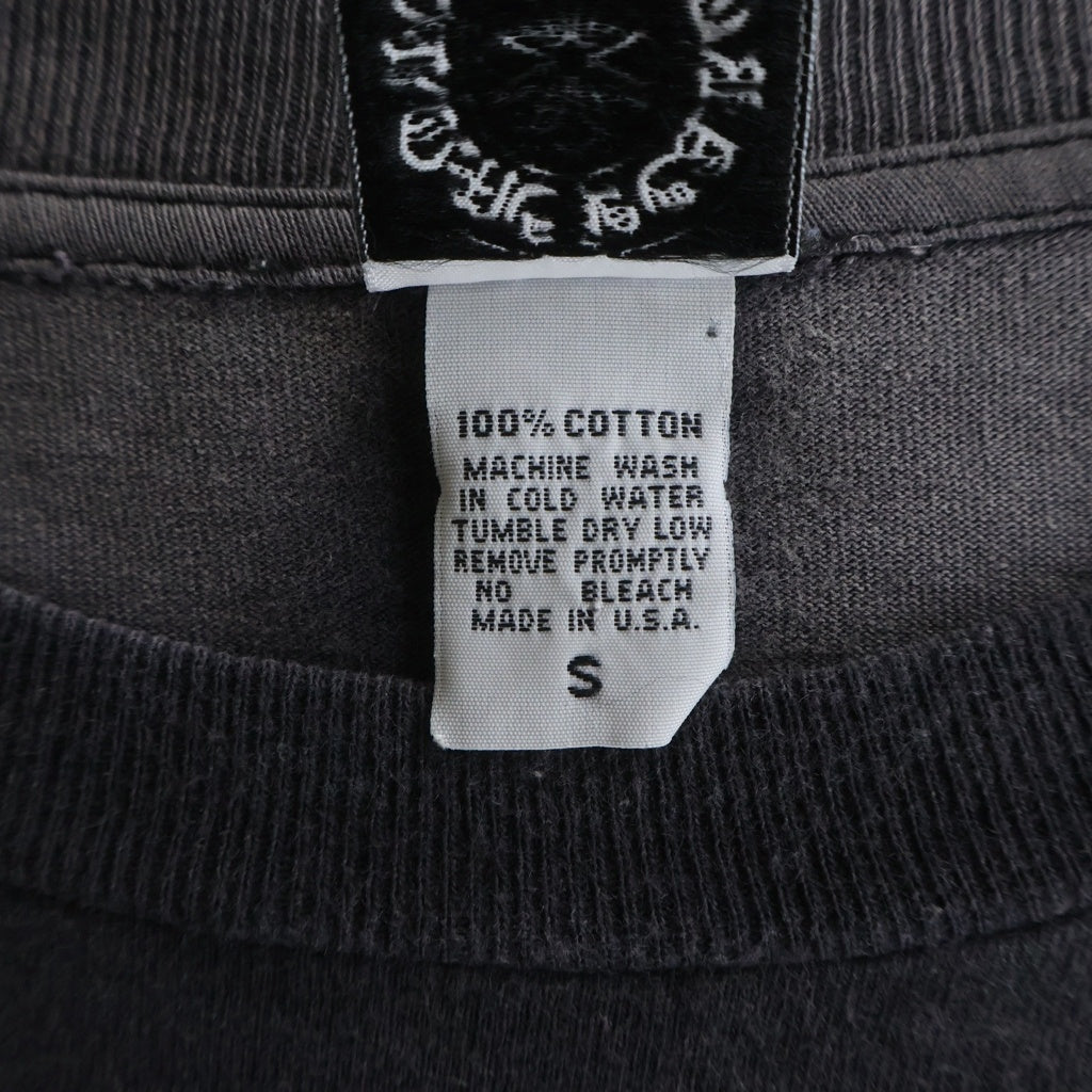 CHROME HEARTS(クロムハーツ) OLD CH L S 1 スクロールラベルプリント クルーネック 長袖Tシャツ カットソー ブラック
