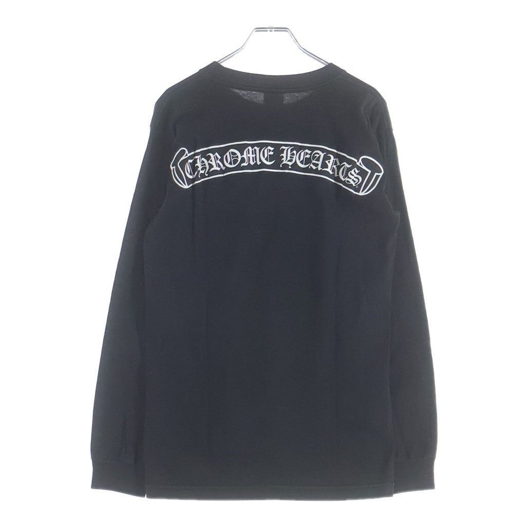 CHROME HEARTS(クロムハーツ) OLD FLEURKNEE CH PLS L/S TEE オールド フレアニープリント アームCHプラス 長袖Tシャツ カットソー ブラック