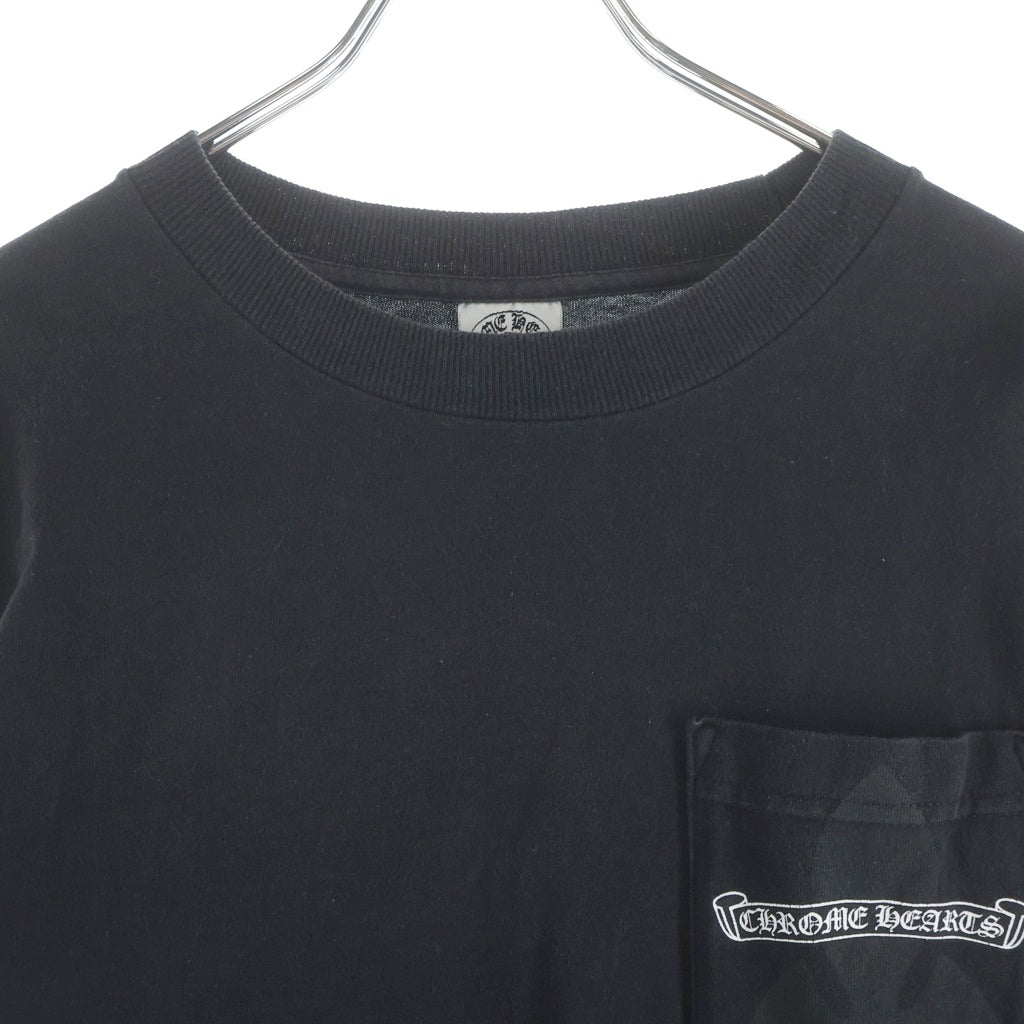CHROME HEARTS(クロムハーツ) OLD FLEURKNEE CH PLS L/S TEE オールド フレアニープリント アームCHプラス 長袖Tシャツ カットソー ブラック