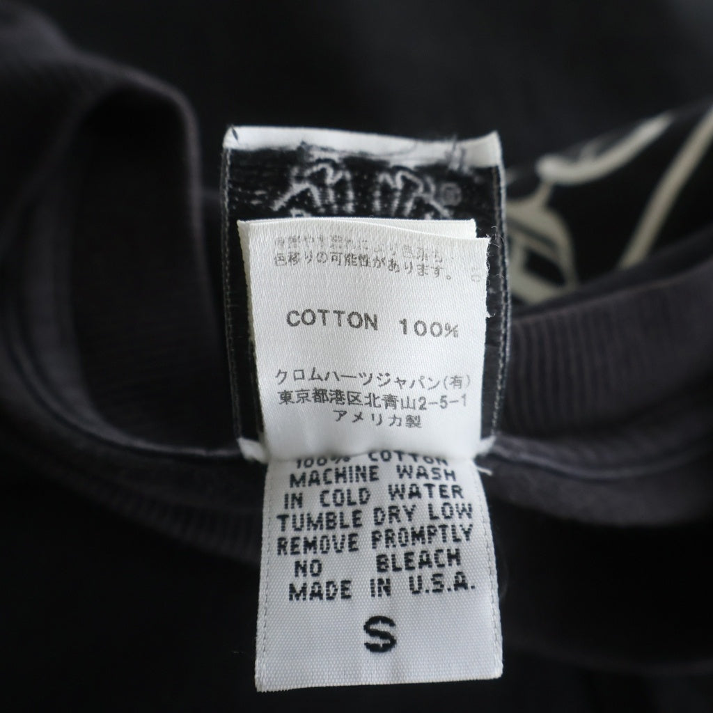 CHROME HEARTS(クロムハーツ) OLD FLEURKNEE CH PLS L/S TEE オールド フレアニープリント アームCHプラス 長袖Tシャツ カットソー ブラック