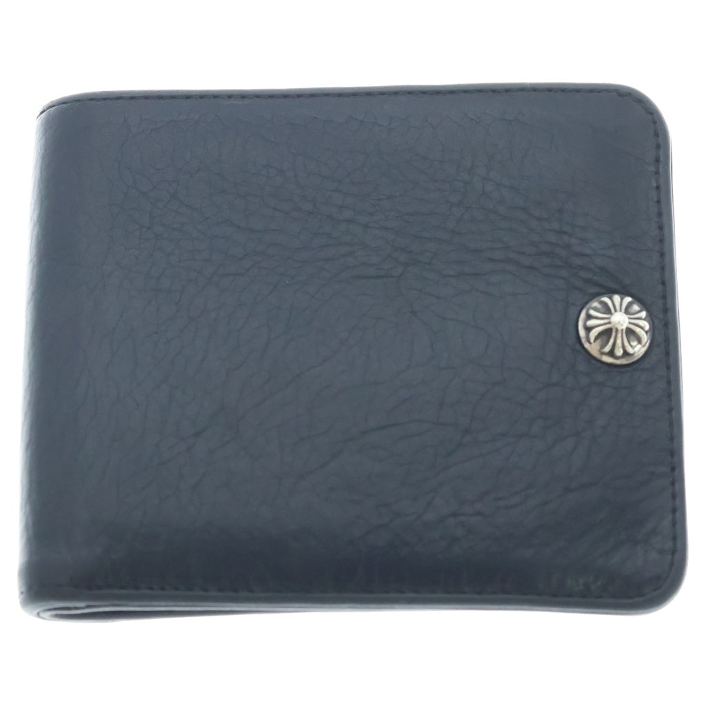 CHROME HEARTS(クロムハーツ) 1SNAP 1スナップ クロス ボールボタン レザーウォレット 財布 ブラック