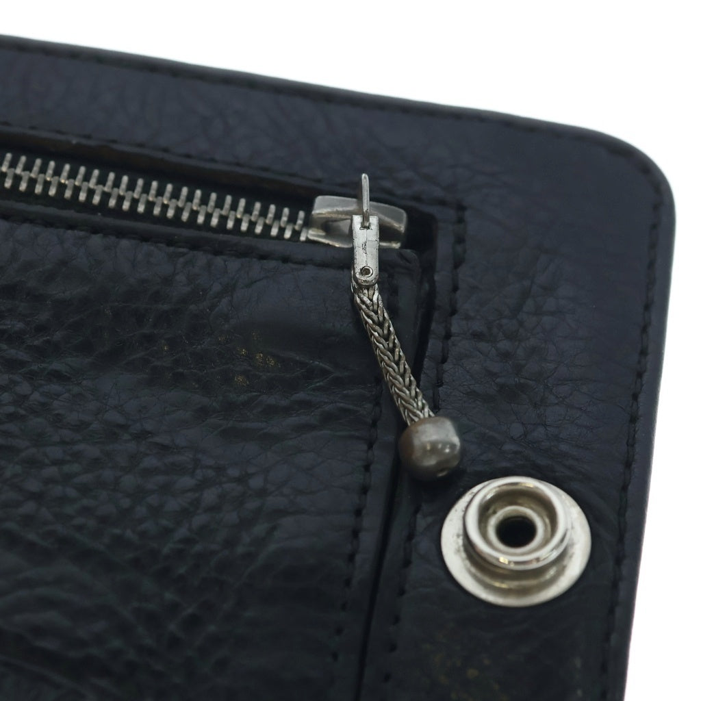 CHROME HEARTS(クロムハーツ) 1SNAP 1スナップ クロス ボールボタン レザーウォレット 財布 ブラック