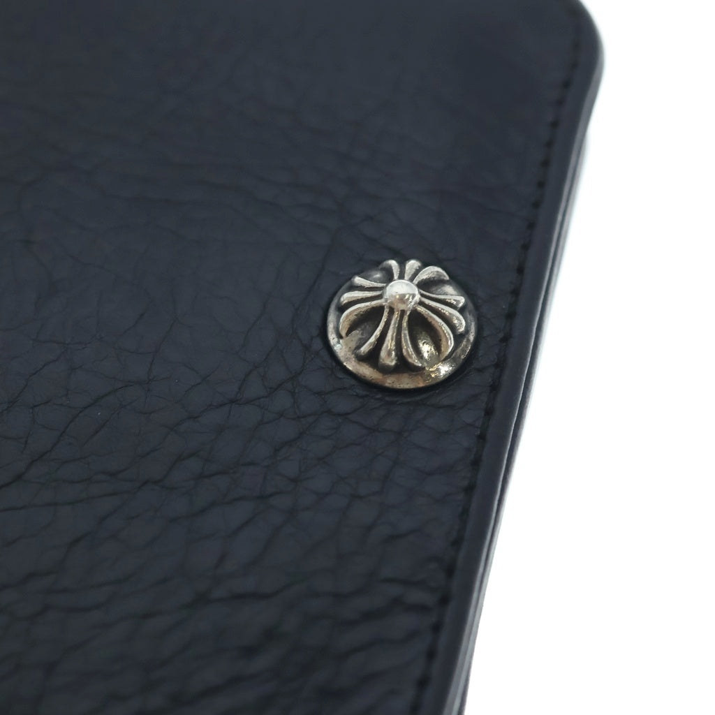 CHROME HEARTS(クロムハーツ) 1SNAP 1スナップ クロス ボールボタン レザーウォレット 財布 ブラック