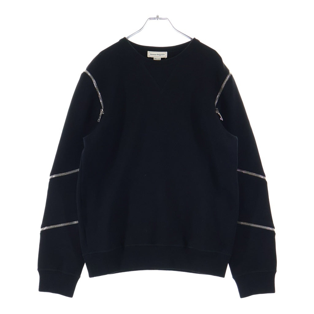 Alexander McQueen(アレキサンダーマックイーン) MULTI ZIP SWEATSHIRT アームジップ クルーネック 長袖スウェット トレーナー ブラック 687743