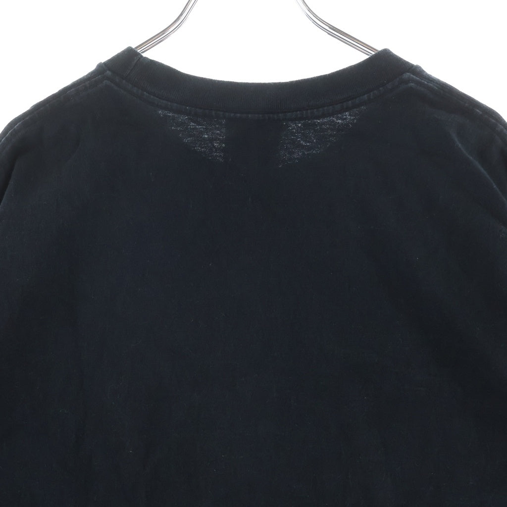 A BATHING APE(アベイシングエイプ) チェック柄ロゴプリント クルーネック 半袖Tシャツ カットソー ブラック 001TEH301047X