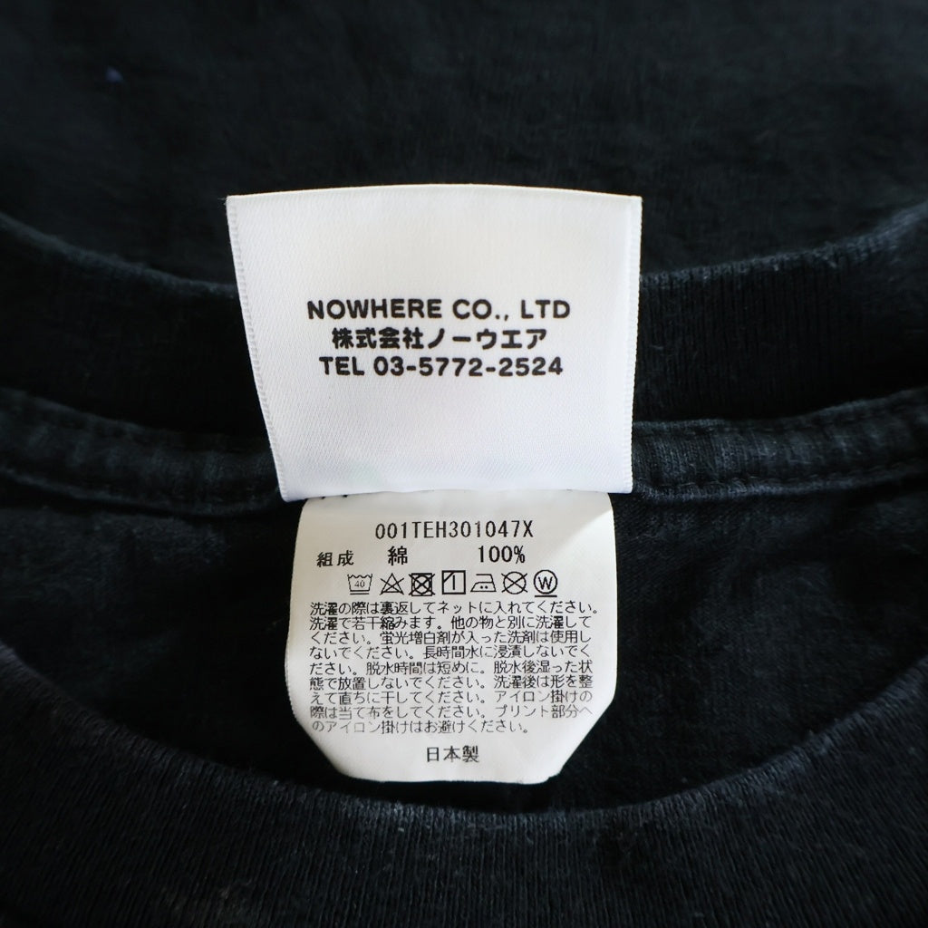 A BATHING APE(アベイシングエイプ) チェック柄ロゴプリント クルーネック 半袖Tシャツ カットソー ブラック 001TEH301047X