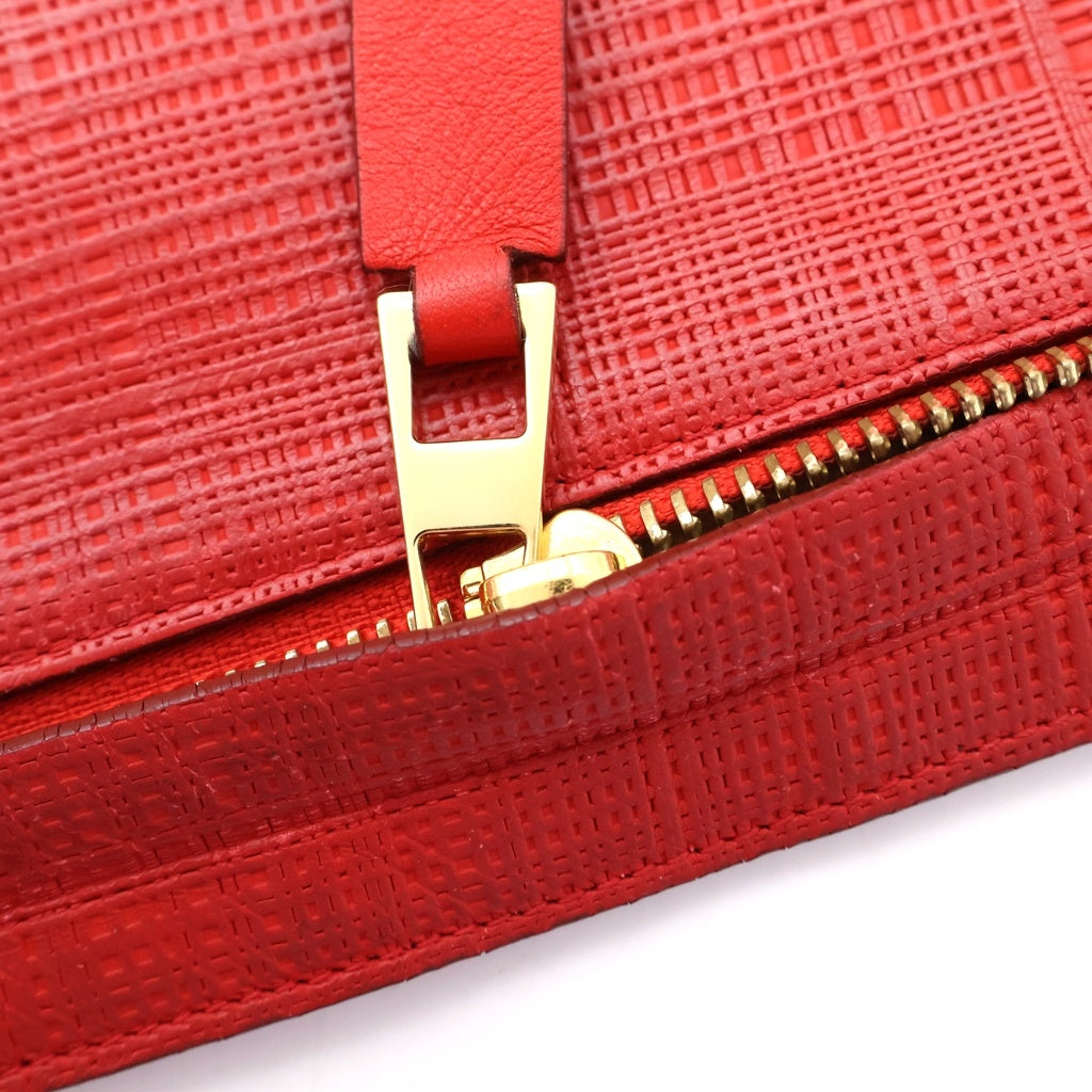 LOEWE(ロエベ) Tポーチ レザークラッチバック ハンドバッグ レッド レディース