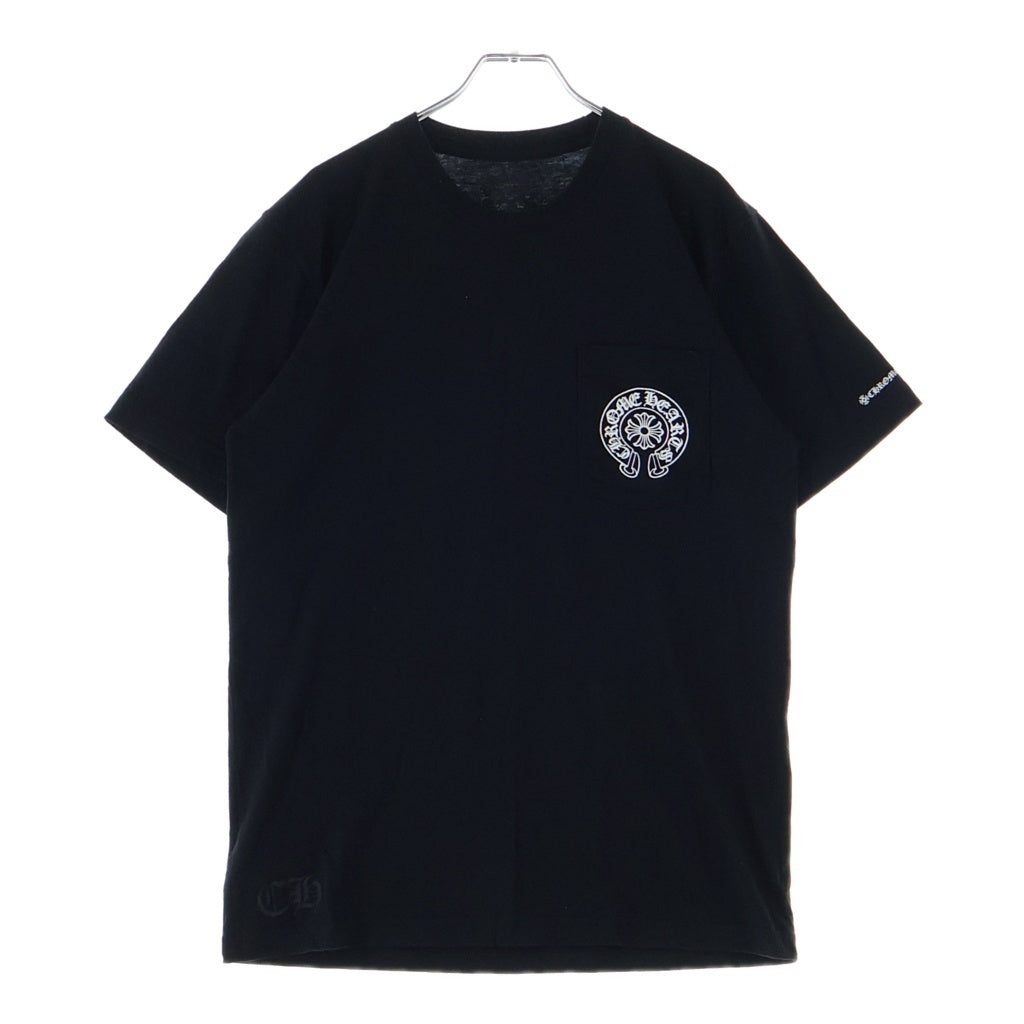 CHROME HEARTS(クロムハーツ) HORSESHOE S/S TEE ホースシュープリント ポケット半袖Tシャツ カットソー ブラック