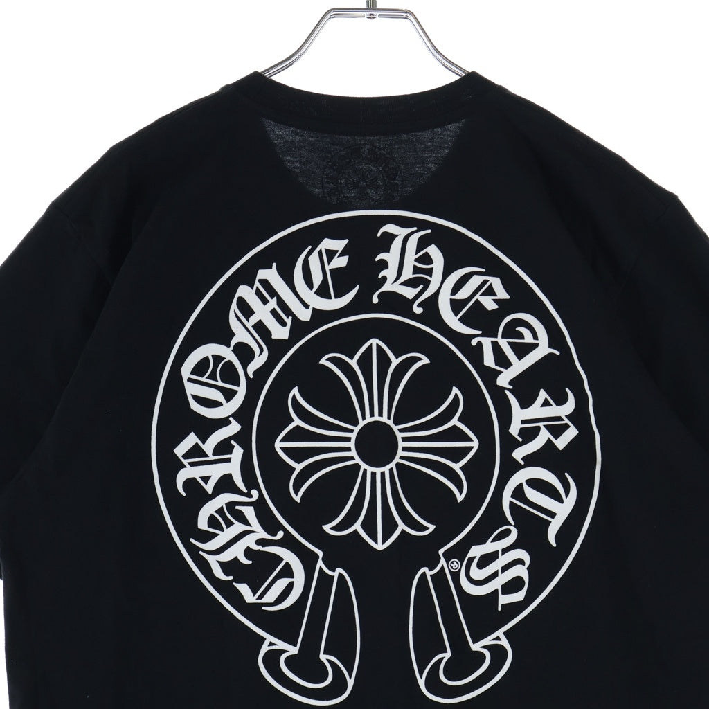 CHROME HEARTS(クロムハーツ) HORSESHOE S/S TEE ホースシュープリント ポケット半袖Tシャツ カットソー ブラック